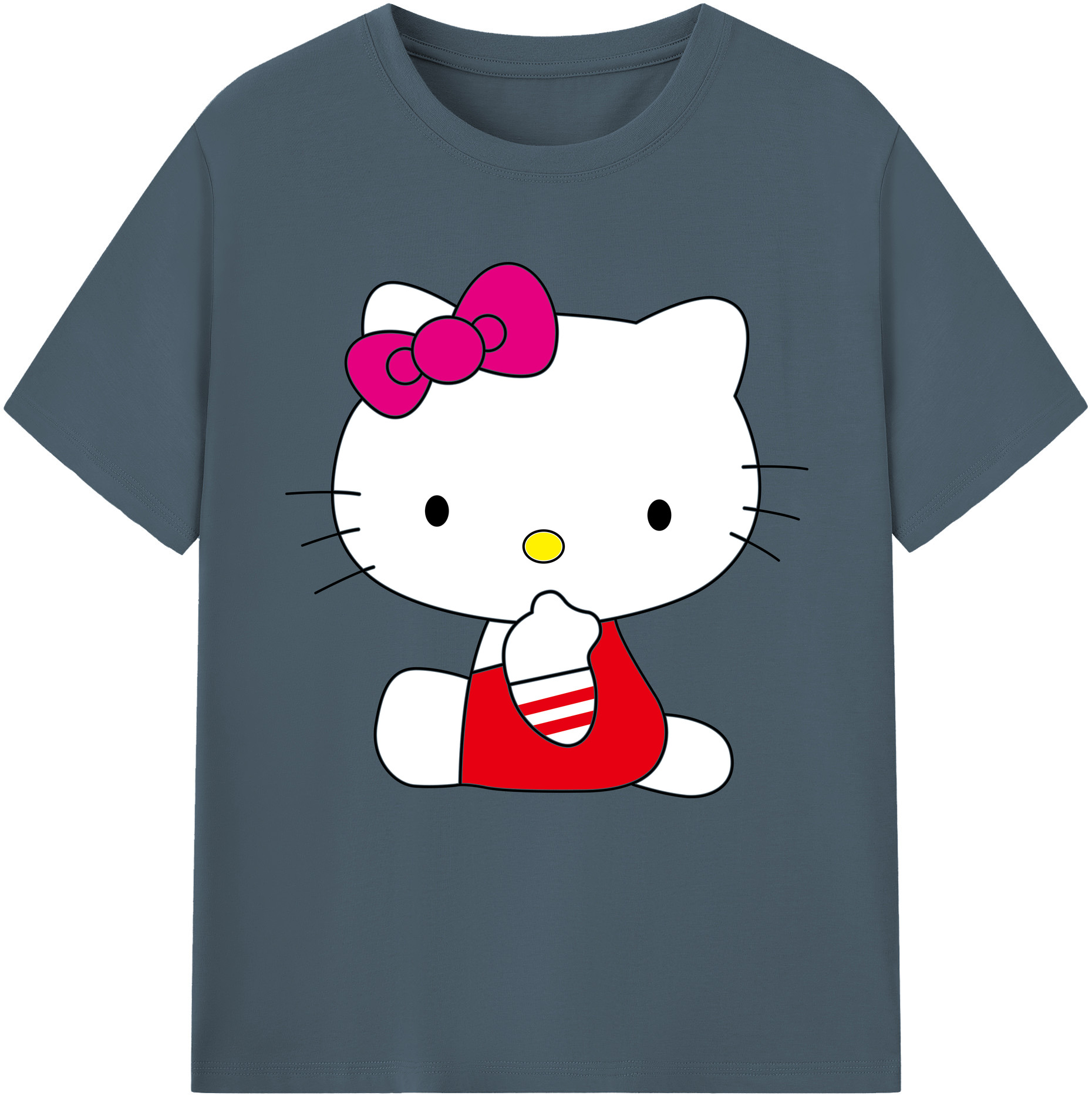 （画像用） Hello Kitty ハローキティ 綿100％半袖Tシャツ（フロントプリント）